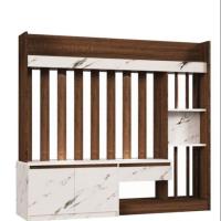 ราคา ส่งฟรีทั่วประเทศตู้โชว์กั้นห้องวางทีวีได้65" ตู้โชว์2หน้า ตู้โชว์ไฟดาวไลท์​ ตู้เสริมฮวงจุ้ย ลดพลังประทะตรงจากประตู (4819306942)