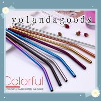 ราคา ☆YOLA☆ Kitchen Stainless Steel Metal Straight Bend Drinking Straw Tea Bar Reusable Washable with Brush (7993905081)