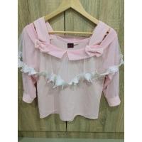 ราคา เสื้อ สีชมพู สีเหลือง ลูกไม้สีขาว (10744175835)