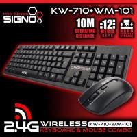 ราคา Signo Wireless Keyboard & Optical Mouse รุ่น KW-710+WM-101 (1816942046)