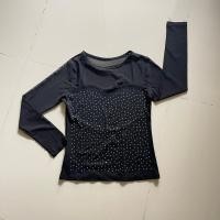 ราคา เสื้อซีทรูแขนยาวสีดำ (23649910296)