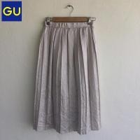 ราคา กระโปรงยาว สีเทา ทรงพลีท GU (17089293499)
