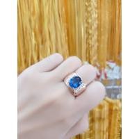 ราคา #แหวนเศษนาค#แหวนนาคผู้ชายหัวพลอยไพลินครบไซส์ (22526591688)