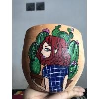 ราคา กระถางดินเผางานเพ้นท์มือ ขนาด6” รับเพ้นท์ลายการ์ตูนตามสั่ง (11687782686)