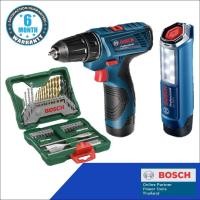 ราคา BOSCH GSR 120-LI สว่านไขควงไร้สาย พร้อมไฟฉายไร้สาย รุ่น GLI 120-LI (Combo Kit) + BOSCH ชุดดอกเจาะ รุ่น X-LINE 40 TI (1060945588)