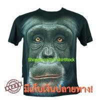 ราคา เสื้อลาย ลิงอุรังอุตัง เต็มหน้า เสื้อยืดสีดำ สกรีนหน้าหลัง ไซร์ยุโรป (1361892171)