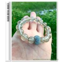 ราคา กำไลหิน ไหมเงิน (Silver Rutillated Quartz) เกรดพรีเมี่ยม เนื้อหินใสปิ้ง ไหมเพียบ พร้อมตัวแต่งจาก Swarovski แท้ 100% (16899333275)