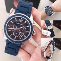 ราคา New armani watch AR6068 สายสแตนเลสหุ้มซิลิโคนสีน้ำเงิน (6335038364)
