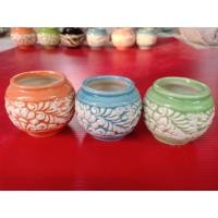 ราคา โอ่งน้ำลายไทยsize จิ๋ว ชุบเคลือบสีหวานงานเซรามิกคละสี (3820962151)