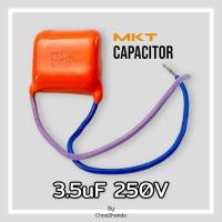 ราคา 3.5uf 250V ไมล่า คาปาซิเตอร์ MKT CAPACITOR แบบมีสายไฟ ซ่อมพัดลม ลำโพง สวิตช์ 3.5mfd (18760399792)