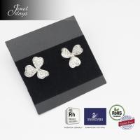 ราคา ต่างหูดอกไม้กลีบหัวใจเกลียว Swarovski (761741680)