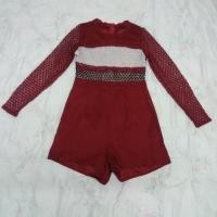 ราคา จั้มสูทขาสั้น มือ1 ก๊อปป้าย ลูกไม้แน่นๆ สีแดงเลือดหมู sz.m อก 34" เอว 29" สพ.37" (2770818833)