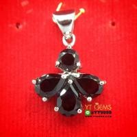 ราคา จี้โกเมน จี้เงินแท้ 92.5% ชุบทองคำขาว ประดับ พลอยโกเมนแท้ YTG-10290 (4634058745)