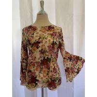 ราคา เสื้อคอกลม ลายดอก แขนกระดิ่ง (6255854882)