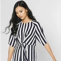ราคา Looksi marine striped waist-tie (6542837275)