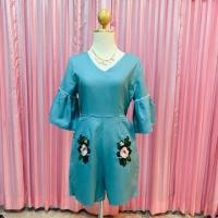 ราคา จั๊มสูทขาสั้น สีเขียว สวยๆ (4139329291)