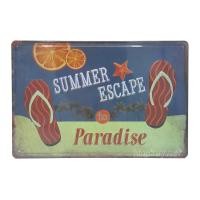 ราคา ป้ายสังกะสีวินเทจ Summer Escape to Paradise (ปั๊มนูน) (884527493)