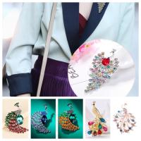 ราคา # เข็มกลัด รูปนกยูง # เข็มกลัด รูปนกยูง ประดับเพชรเทียม ขนาดใหญ่ 3 สี สําหรับตกแต่งงานแต่งงาน (20161078837)