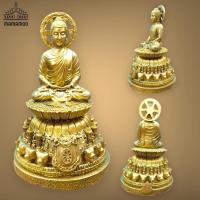 ราคา MUT[88]พระพุทธรูปปางสมาธิ ด้านหลังทรงธรรมจักร ประทับนั่งบนดอกบัว เนื้อเรซิ่น สีทองโบราณ หน้าตัก 5 นิ้ว สูง 12 นิ้ว สวยงา (21989843723)