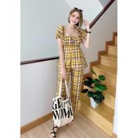 ราคา ชุดเซ็ทเสื้อกางเกงขายาวลายสก๊อต (11652954457)