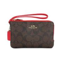 ราคา #ส่งฟรี EMS ของแท้ % COACH F66506 DOUBLE CORNER ZIP WRISTLET IN SIGNATURE (1135340535)