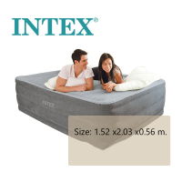 ราคา Intex ที่นอนเป่าลม 5 ฟุต (ควีนไซต์) ที่สูบลมไฟฟ้าในตัว - สีเทา รุ่น 64418 ของใหม่**ของแท้ **จัดส่งไว (1082986542)