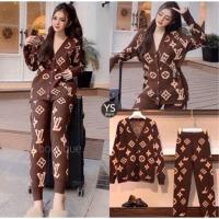 ราคา ชุดเช็ทไหมพรม ผ้าทอลายงานเบรนLVนำเข้า (5017862521)