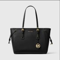 ราคา MICHAEL MICHAEL KORS Voyager Medium Crossgrain Leather Tote Bag - black (3152088687)