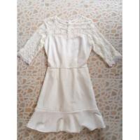 ราคา เดรสมือสอง เดรสลูกไม้สีขาวมือสอง (6515594742)
