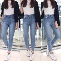 ราคา กางเกงยีนส์เกาหลีทรงบอย ไม่ขาด สีฟ้าฟอกทรงสวยมาก (1245355729)