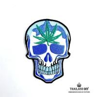 ราคา ตัวรีดติดเสื้อ ลายหัวกะโหลก กะโหลก กัญชา เท่ๆ แนวๆ Ganja Skull Patch งานปัก DIY ตัวรีด อาร์ม ติดเสื้อ กางเกง กระเป๋า (7191881954)
