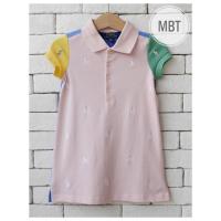 ราคา POLO RALPH LAUREN KIDS COLOR-BLOCKED PIQUE POLO DRESS ชุดเดรสเด็กผู้หญิง (17293263291)