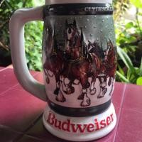 ราคา แก้วเบียร์ แก้วเซรามิค ทรงสูง ลายนูน Budweisor (7714831817)