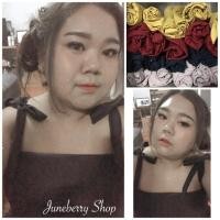 ราคา SALE ‼️ เสื้อสายเดี่ยวคอเหลี่ยมผูกโบไหล่สาวอวบ (4222813219)