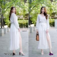 ราคา เดรสยาวผ้าชีฟอง ชุดพริ้ว เดรสไปทะเล (4456758491)