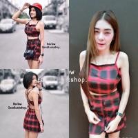 ราคา ต้อนรับตรุษจีน ชุดเซทลายสก็อตแดงดำแซ่บๆ ชุดเซ็ตสาวPR (6316743445)