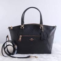 ราคา Coach พัด 13" หายากสุด หนังนิ่ม Coach Prairie Satchel หนังดำล้วน อะไหล่ทอง (17072738911)