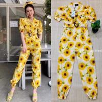 ราคา จั้มทานตะวัน จั้มงานป้าย จั้มขายาว จั้มสูทขายาว จั้มสีเหลือง จั้มสาวอวบไซด์2xl (6144814134)