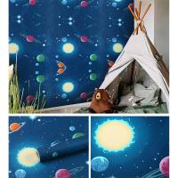 ราคา Wallpaper ลายอวกาศ-สีน้ำเงิน (ใหม่) วอลเปเปอร์สติ้กเกอร์ ติดผนัง โมเดิร์น (6389270501)