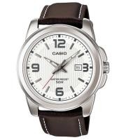 ราคา CASIO นาฬิกาข้อมือ ชาย สายหนังน้ำตาล หน้าปัด โทนขาว รุ่น MTP-1314L-7AVDF (White) (285854948)