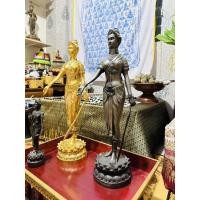 ราคา พระนางเจ้าจามเทวี ทองเหลือง 19" รวมฐาน 23" งานลำพูนแท้ พิมพ์วัดสันป่ายางหน่อม (22947516327)