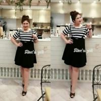 ราคา เซ็ตเอี๊ยม2ชิ้นสาวอวบ เสื้อ+เอี๊ยมกระโปรง (379176109)