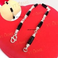 ราคา ❤️ สร้อยข้อมือนิลแท้ สร้อยข้อมือเงินแท้ พลอยนิลแท้ 4 มม. YTG-11570 (17043715042)
