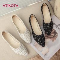 ราคา Atikota รองเท้าหนังนิ่ม ส้นแบน หัวแหลม แบบสวม สไตล์วินเทจ แฟชั่นสําหรับผู้หญิง ใส่ทํางาน (18276247076)