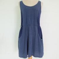 ราคา ชุดเดรส FF สีน้ำเงินเข้ม ลายจุดเล็กสีขาว (1440572761)