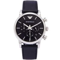 ราคา EMPORIO ARMANI Classic Chronograph White Dial สายหนังสีดำปัดดำ 41mm (4334912373)