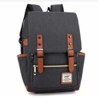 ราคา กระเป๋าเป้ สะพายหลังผู้ชาย ผ้า Canvas ผสมหนัง PU (สีดำ) (168013611)
