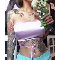 ราคา ซาตินผูกหลัง เปิดหลัง ยั่วๆ เสื้อสายฝอ แซ่บ สีม่วง ซาตินผูกโบว์ (9233271409)