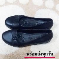 ราคา รองเท้าคัชชูสีดำ พื้นยางนิ่มลายดอกไม้ รุ่นCDM1699 (8117039203)