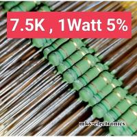 ราคา (20ตัว) 7.5K ,1/2Watt 5% Metal Oxide Flim Resistor ขนาด3x9mm. (รหัสสินค้า M03269) (21474756468)